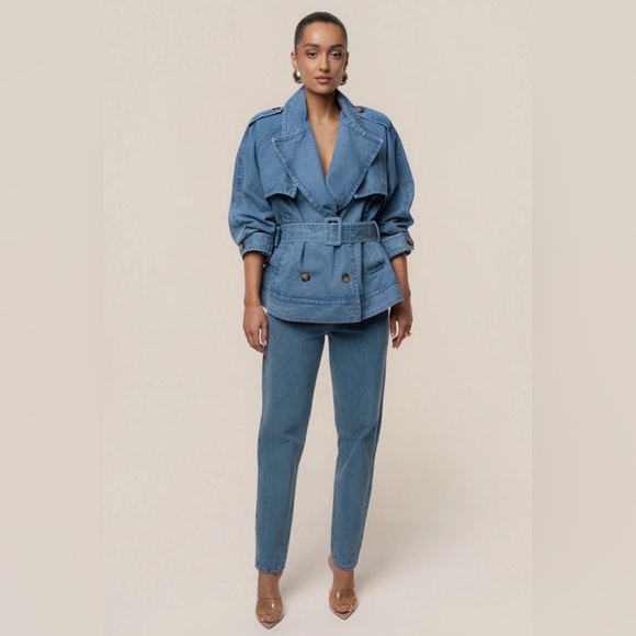 JLUXLABEL Denim - JLUXLABEL MEDIUM WASH DOUBLE BREASTED DENIM JACKET